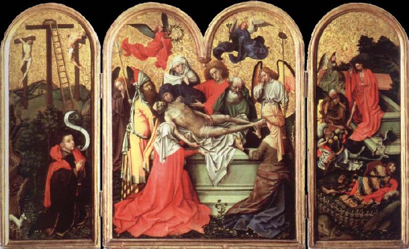Robert Campin Entombment Triptych oil painting image